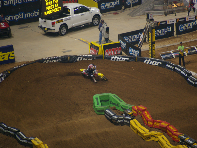 Ricky throwing a roost out of the turn